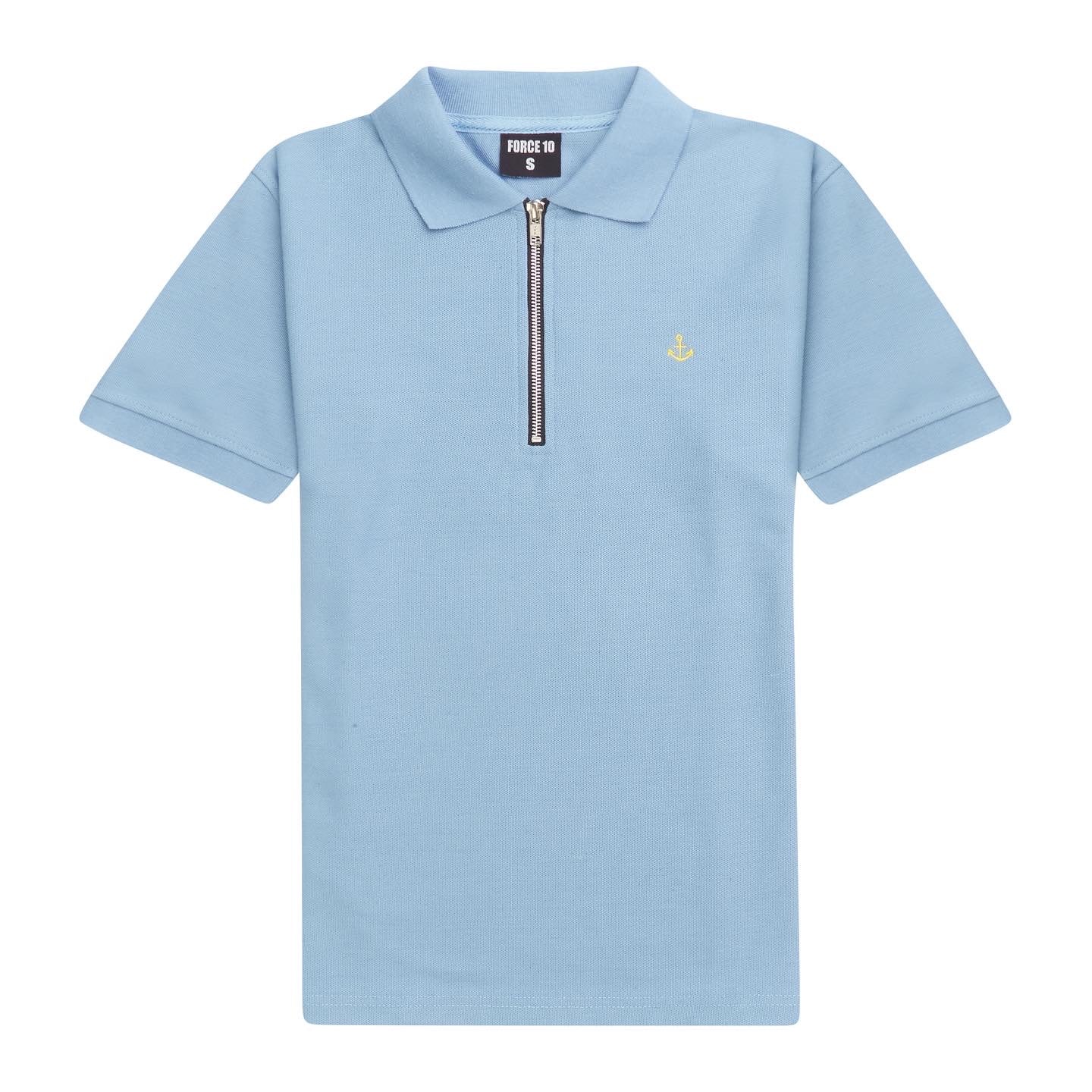 FORCE 10 OFFICIAL PORT SIDE 1/4 ZIP POLO BABY BLUE